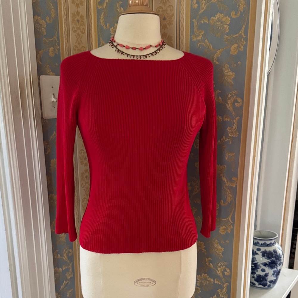 United Colors Of Benetton Vibrant Red Crew Neck Sweater